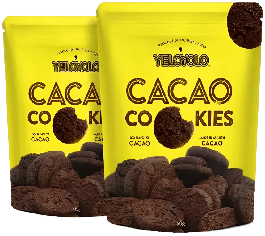 Two YELOYOLO Cacao Cookies packages