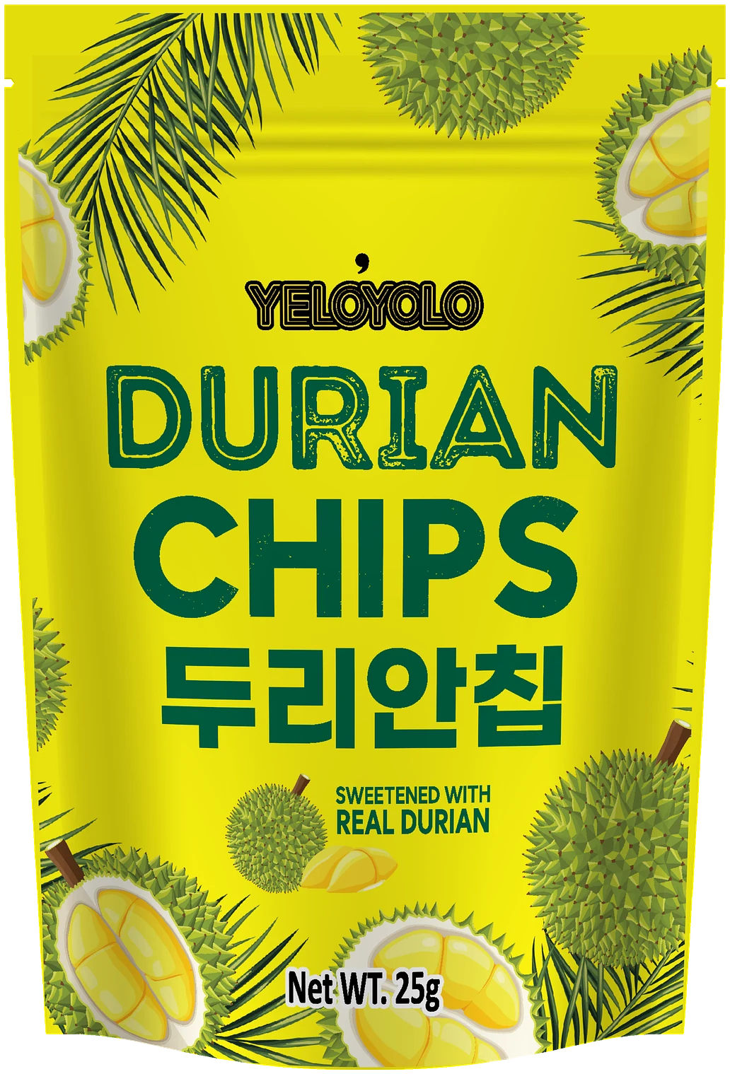 YELOYOLO Durian Chips 25 g package